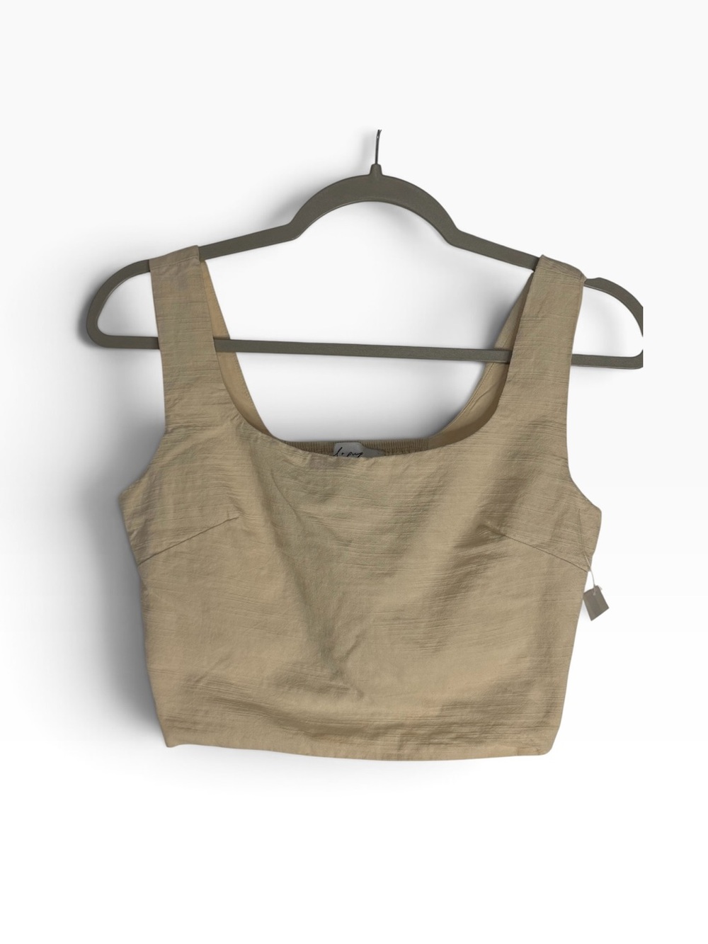 Petal & Pup Neutral Beige Square-Neck Crop Top